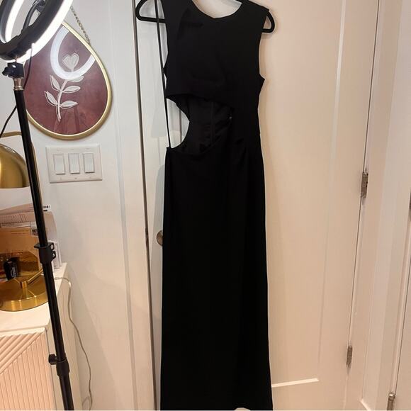 BCBGMaxAzria Black Sleeveless Cutout Maxi Dress Xs Sz 6 Formal Evening - Picture 1 of 9